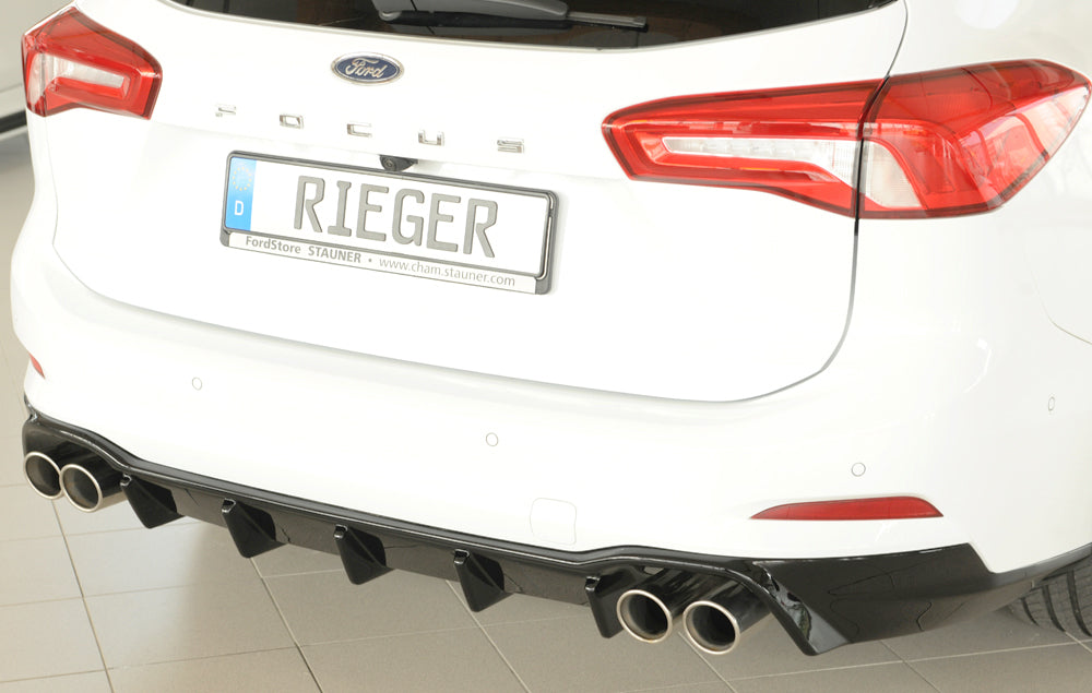 Rieger 00088239 Ford DEH Focus 4 Rear Diffuser for Sport Tailpipe Left & Right (Inc. Focus 4 ST) - Glossy Black