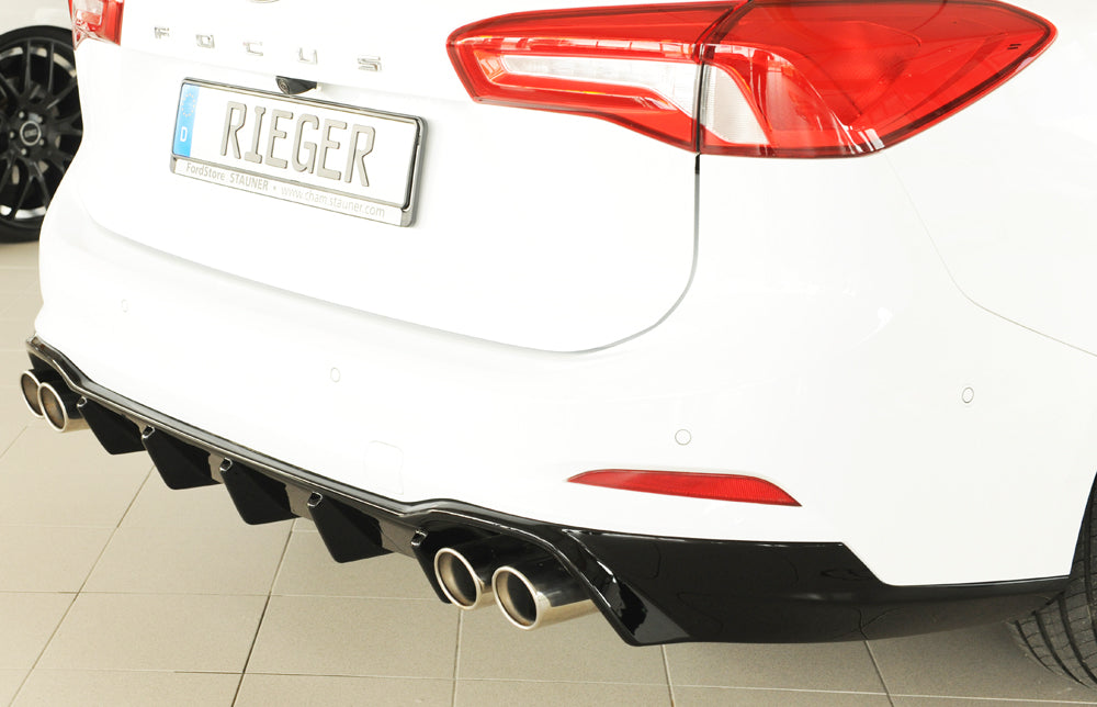 Rieger 00088239 Ford DEH Focus 4 Rear Diffuser for Sport Tailpipe Left & Right (Inc. Focus 4 ST) - Glossy Black