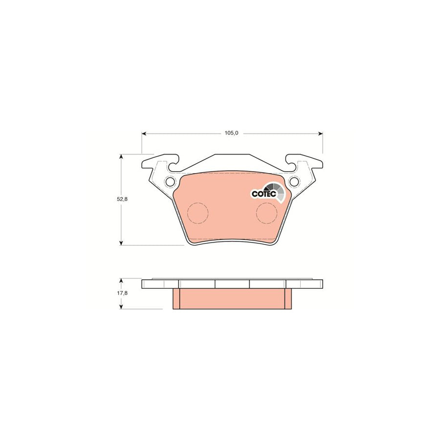 TRW Cotec Gdb1408 Brake Pad Set Prepared For Wear Indicator