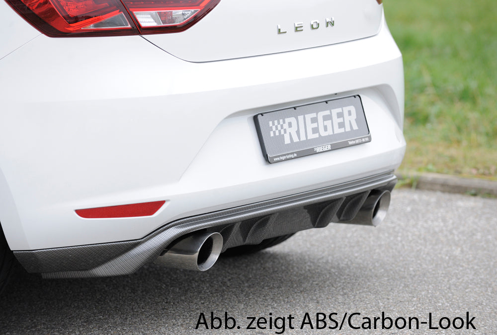 Rieger 00088090 SEAT 5F Leon Rear Diffuser for Sport Tailpipe Left & Right - Glossy Black