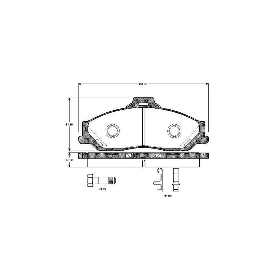 Bosch 0986Tb2361 Brake Pad Set Excl Wear Warning Contact With Accessories