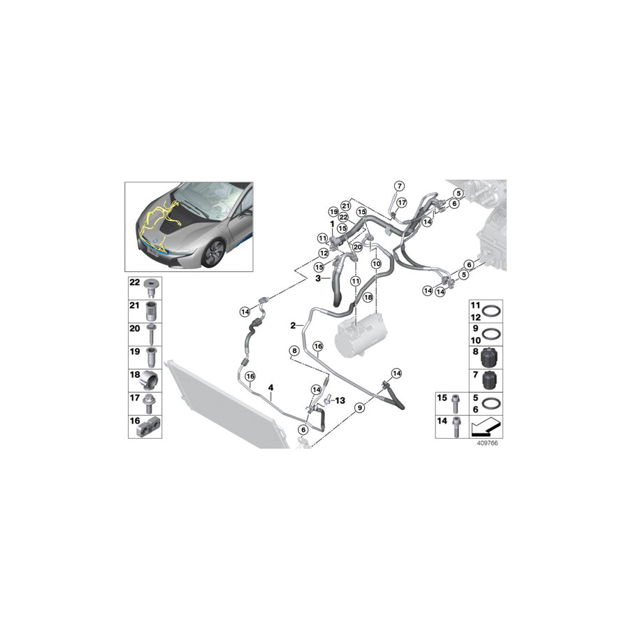 Genuine BMW 64509353261 I15 Pressure Pipe R134A (Inc. i8) | Duco Car Parts UK Car Parts