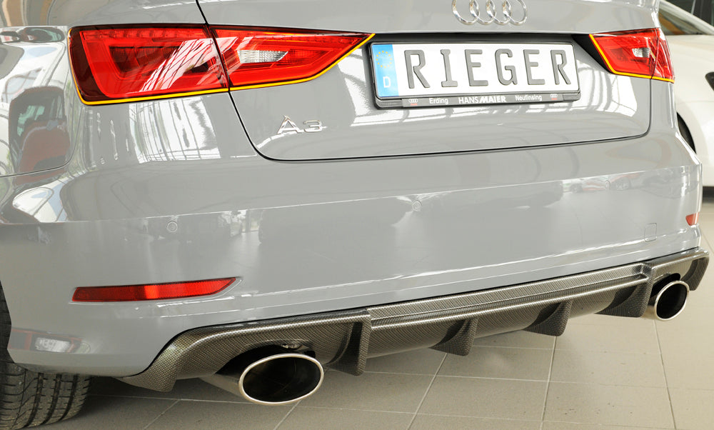 Rieger 00099369 Audi 8V Rear Diffuser for Sport Tailpipe Left & Right (A3 & S3) - Carbon-Look