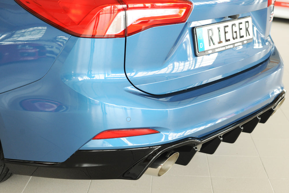 Rieger 00088238 Ford DEH Focus 4 Rear Diffuser for Sport Tailpipe Left & Right (Inc. Focus 4 ST) - Glossy Black