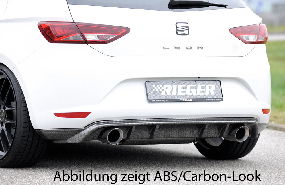 Rieger 00088090 SEAT 5F Leon Rear Diffuser for Sport Tailpipe Left & Right - Glossy Black
