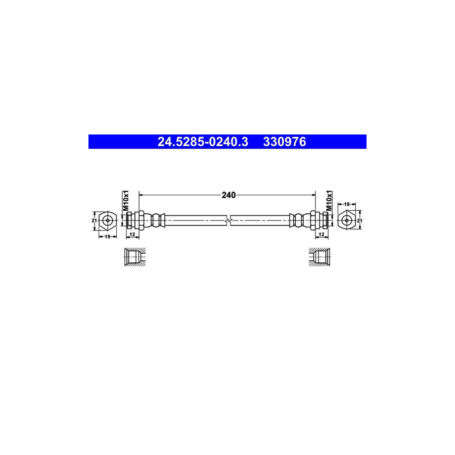 ATE 24 5285 0240 3 Brake Hose 240Mm