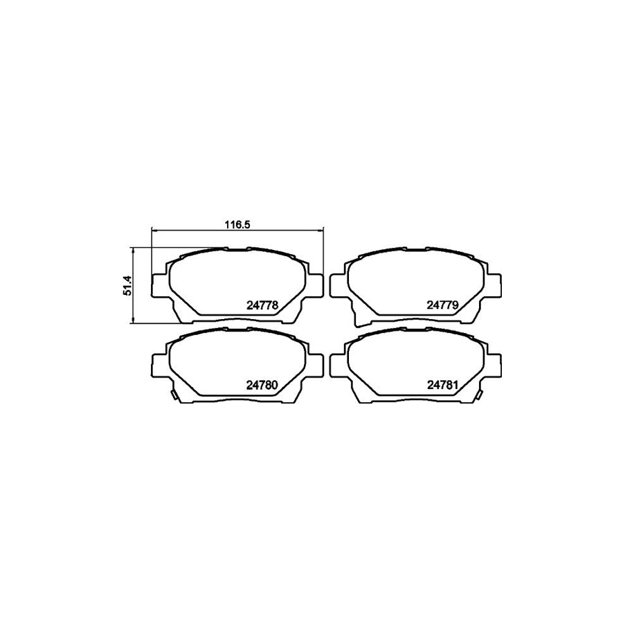 Hella 8DB 355 014 601 Brake Pad Set With Acoustic Wear Warning