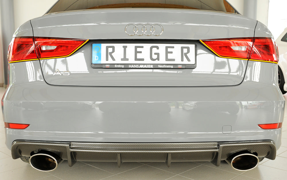 Rieger 00099369 Audi 8V Rear Diffuser for Sport Tailpipe Left & Right (A3 & S3) - Carbon-Look