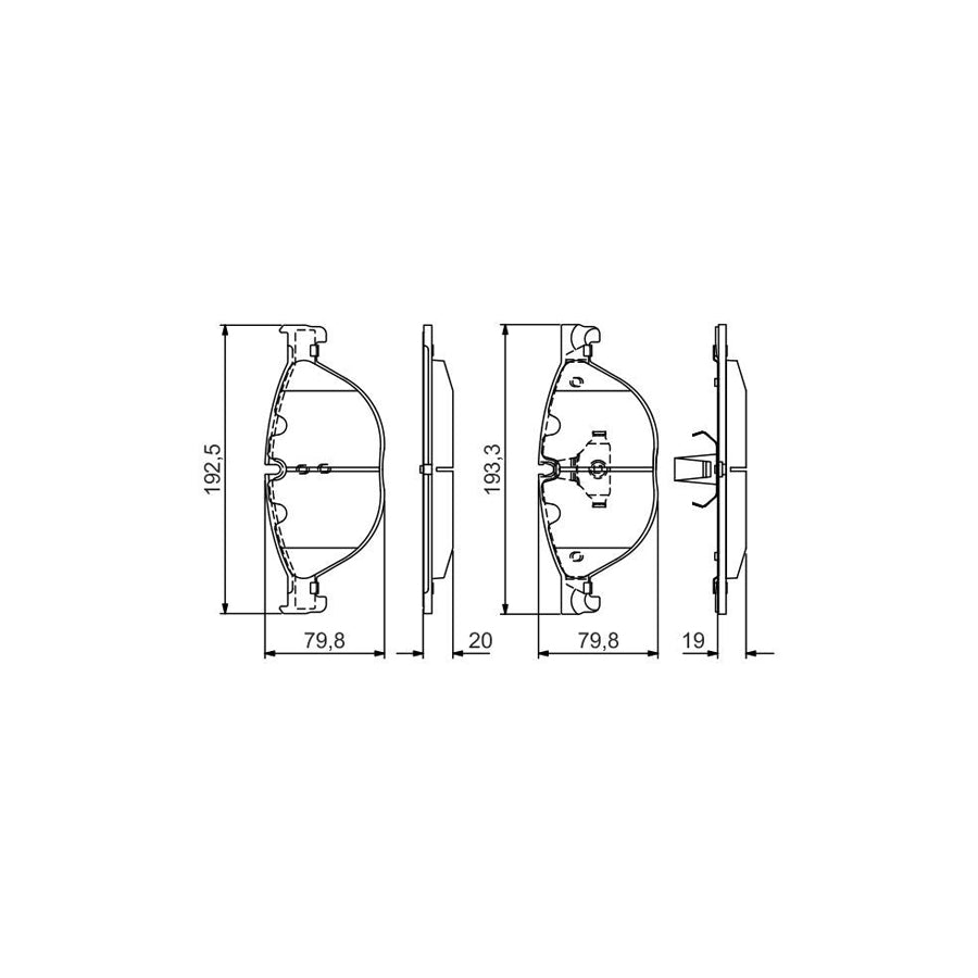 Bosch 0986495439 Brake Pad Set Excl Wear Warning Contact With Anti Squeak Plate With Mounting Manual With Piston Clip BP2071