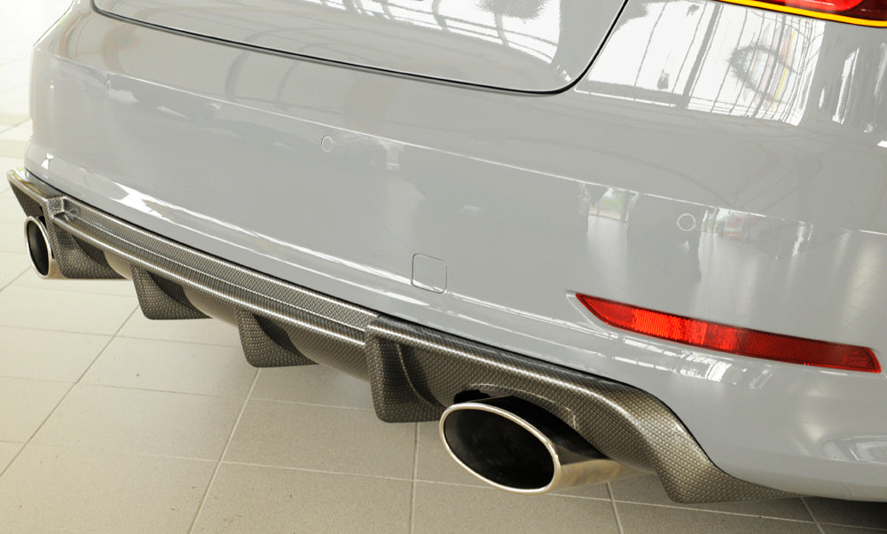 Rieger 00099369 Audi 8V Rear Diffuser for Sport Tailpipe Left & Right (A3 & S3) - Carbon-Look