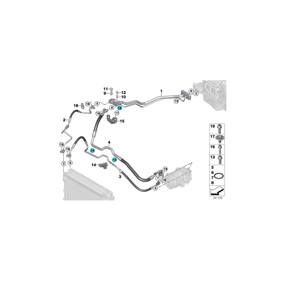 Genuine BMW 64509252992 F15 F16 Suction Pipe Evaporator-Compressor R134A (Inc. X6 40dX, X5 40dX & X5 30dX) | Duco Car Parts UK Car Parts