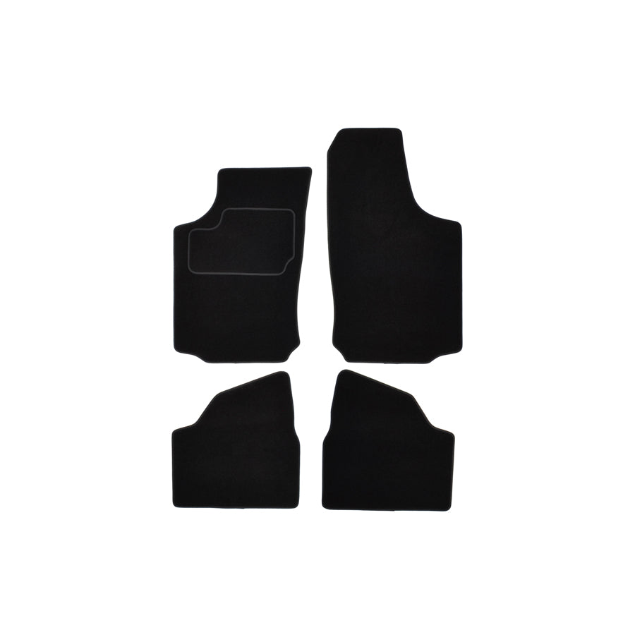 CUSTOPOL Tailored OPL130C Floor mat set for OPEL Corsa C Hatchback (X01) Textile, Front and Rear, Quantity: 4, Black