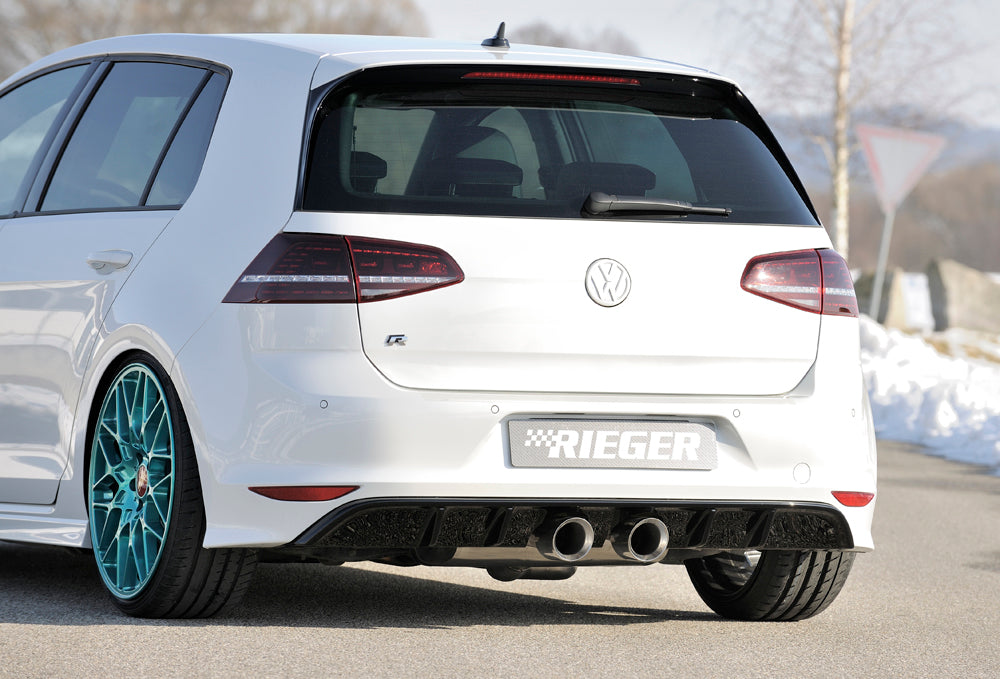 Rieger 00088092 VW Mk7 Golf R Rear Diffuser for Twin Tailpipe Centre - Glossy Black