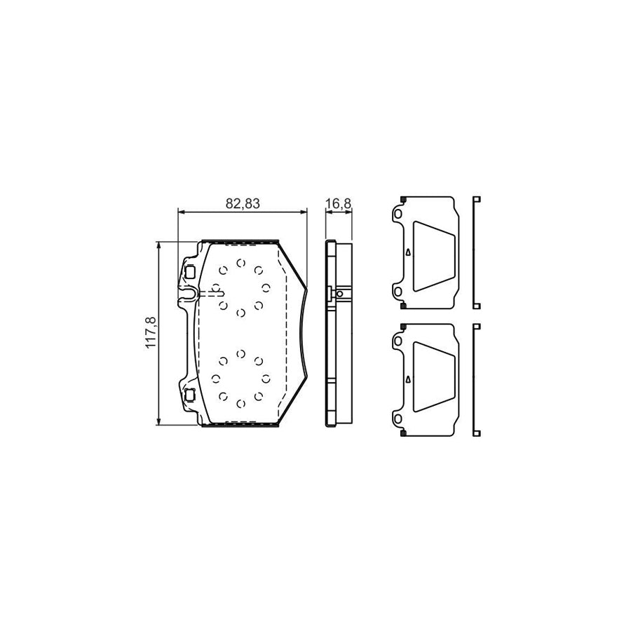 Bosch 0986494352 Brake Pad Set Suitable For Mercedes Benz S Class Saloon W220 With Anti Squeak Plate With Mounting Manual BP1260