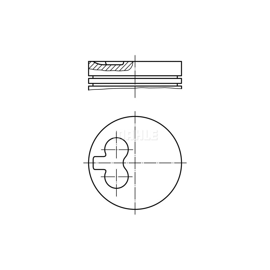 MAHLE ORIGINAL 039 96 12 Piston 83,8 mm, with piston ring carrier, without cooling duct