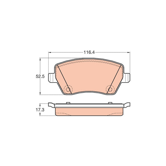 TRW Gdb2017 Brake Pad Set Not Prepared For Wear Indicator