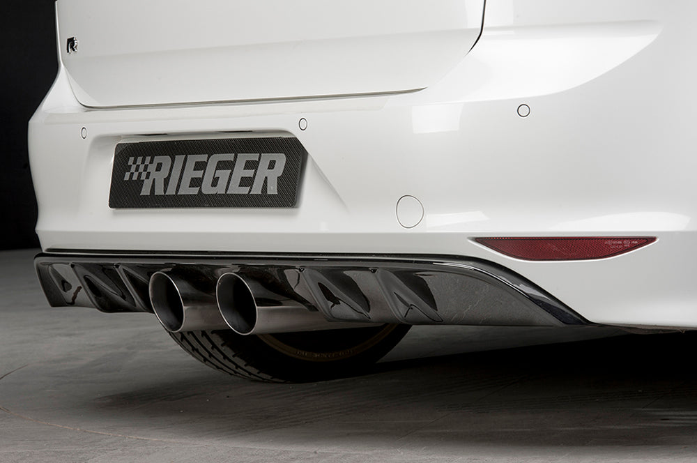 Rieger 00088092 VW Mk7 Golf R Rear Diffuser for Twin Tailpipe Centre - Glossy Black