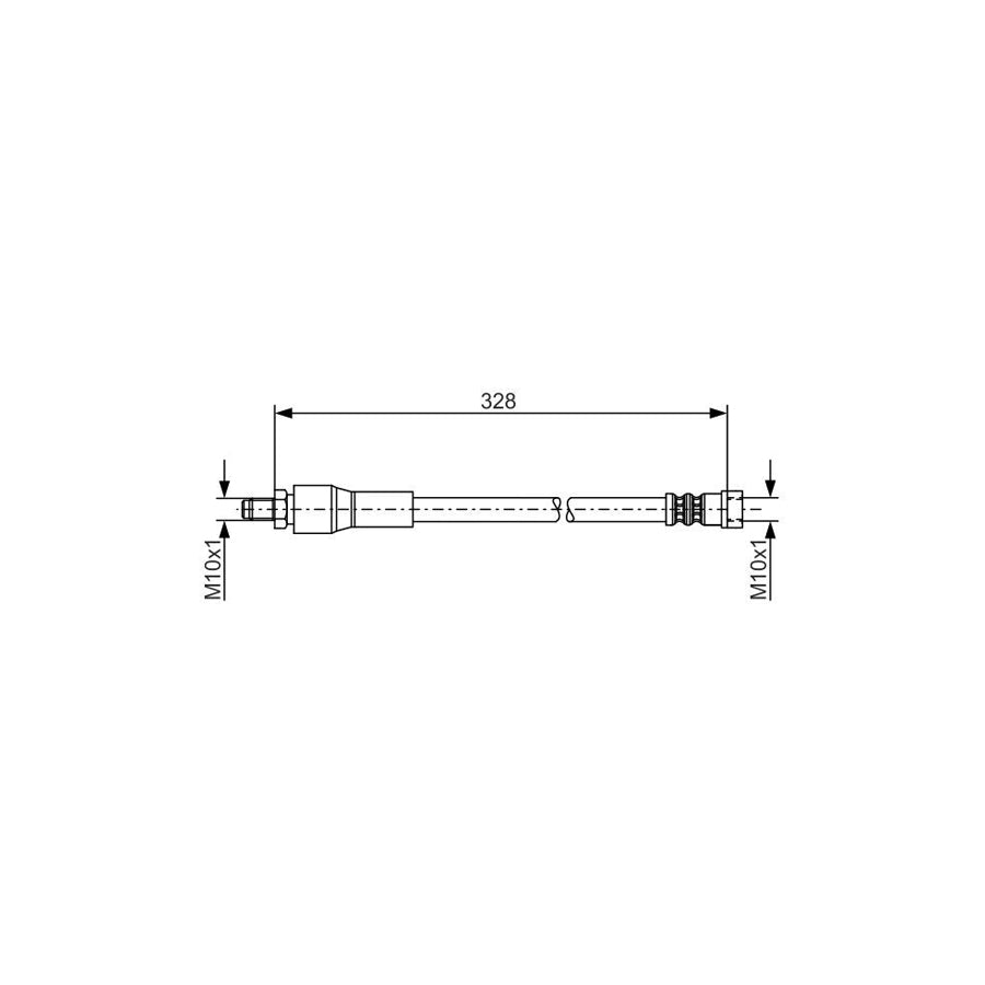 BOSCH 1 987 481 001 Brake Hose 328Mm M10X1