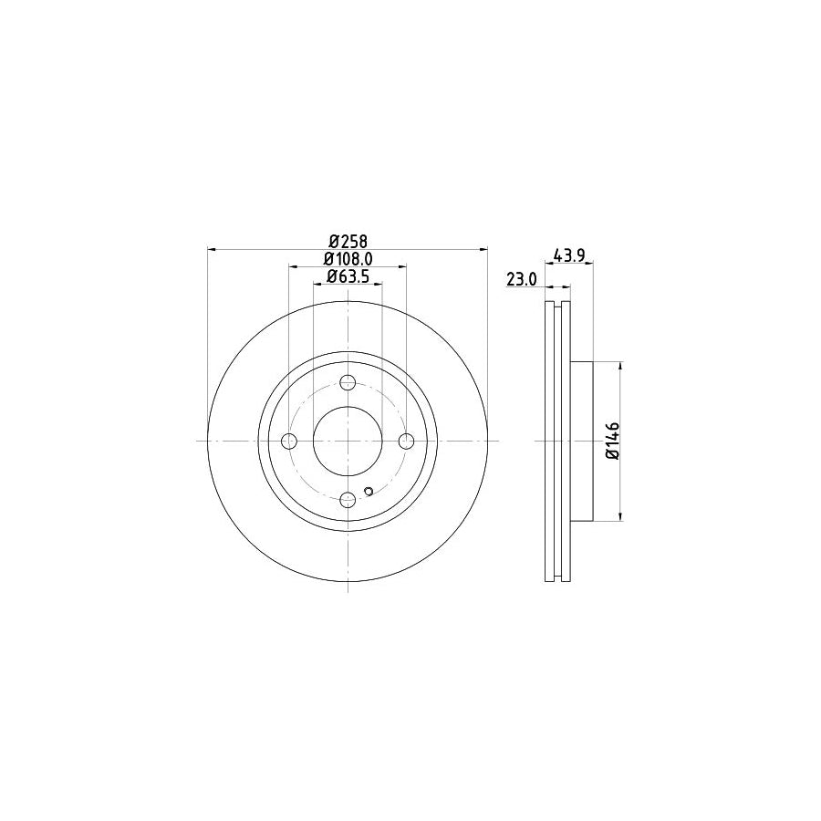 HELLA PRO High Carbon 8DD 355 128 911 Brake Disc Internally Vented Coated High carbon without wheel hub without wheel studs
