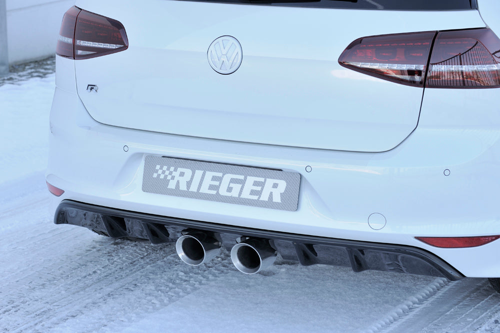 Rieger 00088092 VW Mk7 Golf R Rear Diffuser for Twin Tailpipe Centre - Glossy Black