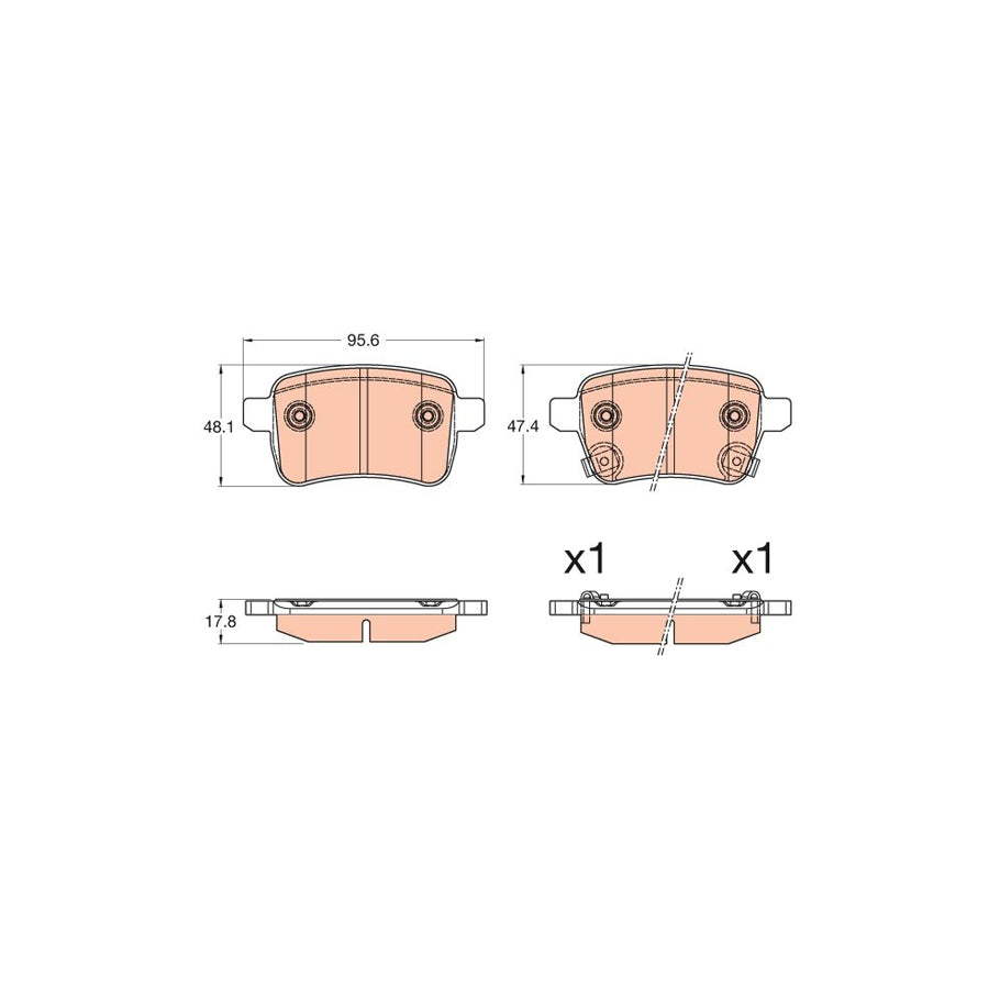 TRW Gdb2032 Brake Pad Set For Fiat 500L 351 352 With Acoustic Wear Warning