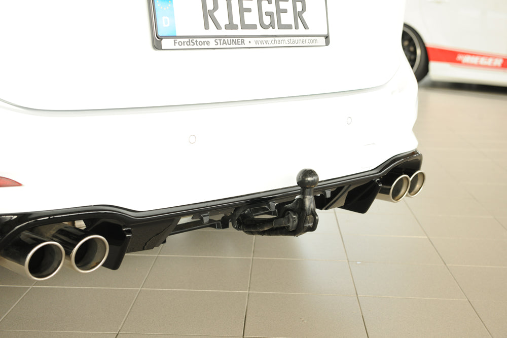 Rieger 00088242 Ford DEH Focus 4 Rear Diffuser for Sport Tailpipe Left & Right (Inc. Focus 4 ST) - Glossy Black
