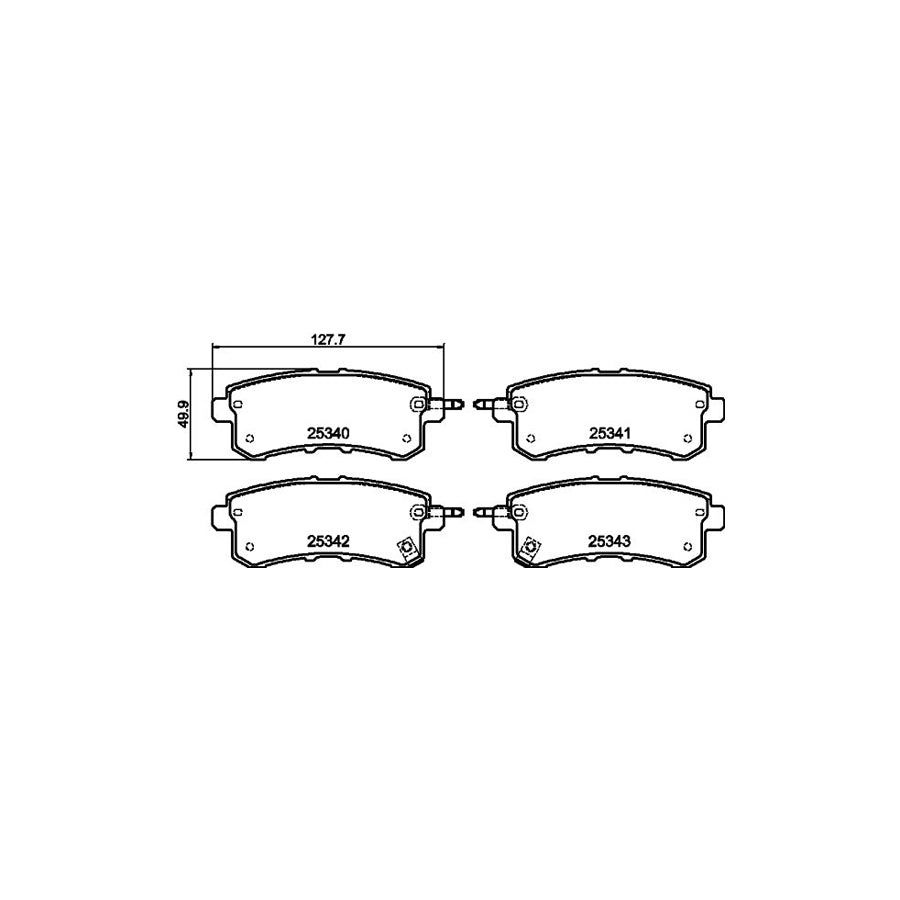 Hella 8DB 355 019 541 Brake Pad Set With Acoustic Wear Warning