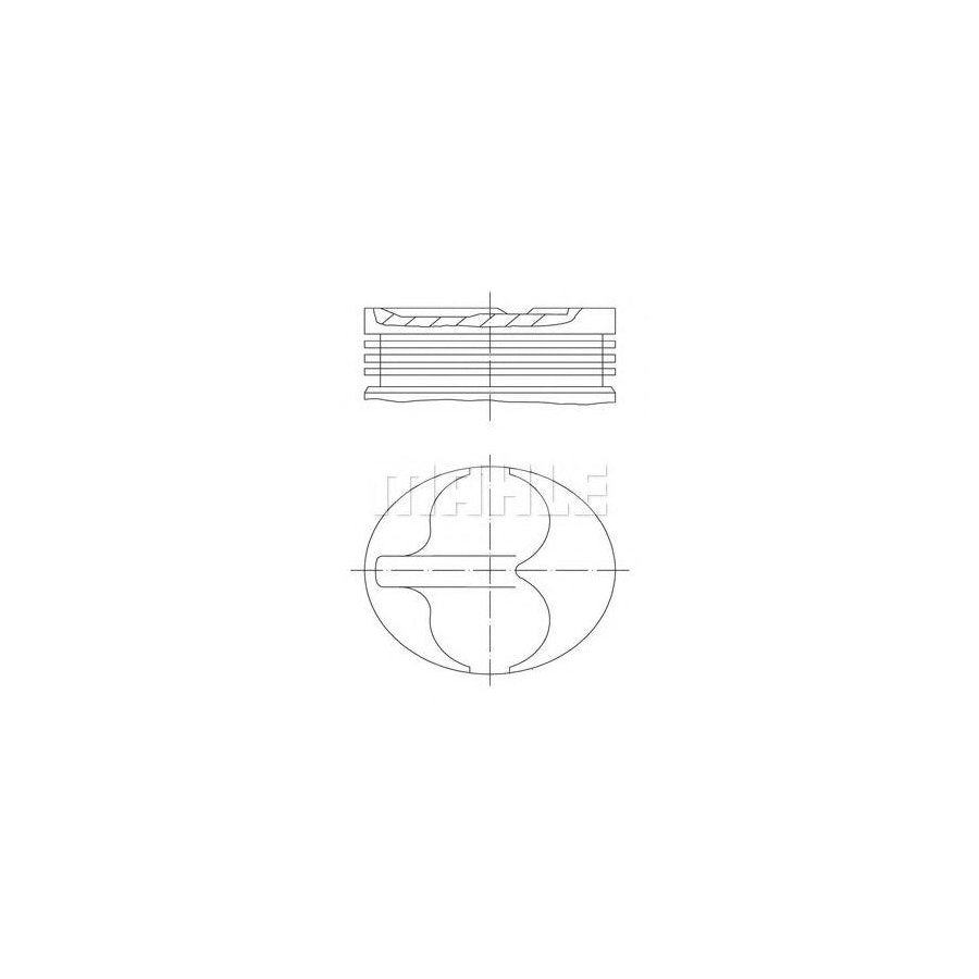 MAHLE ORIGINAL 640 06 01 Piston 85,5 mm, with piston rings, with cooling duct, with piston ring carrier