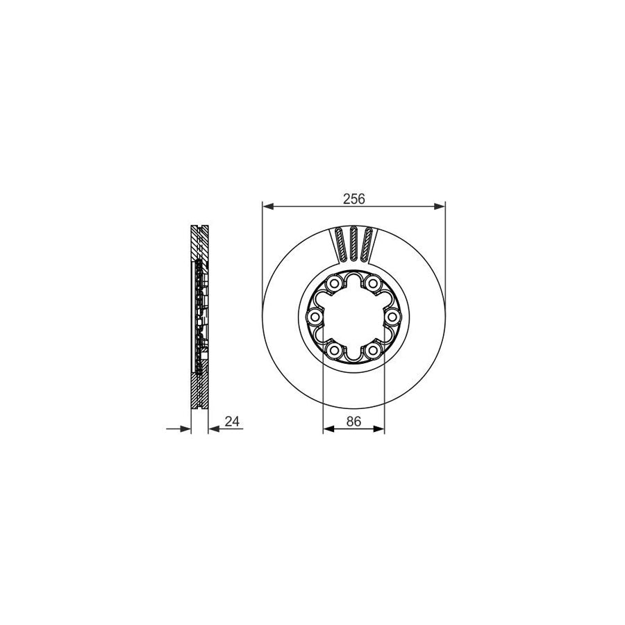 BOSCH 0 986 479 712 Brake Disc for FORD RANGER Vented Oiled High carbon