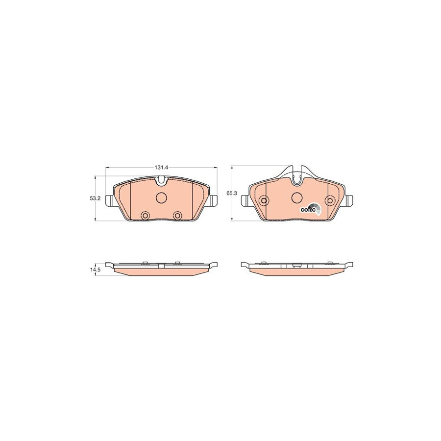 TRW Cotec Gdb2038 Brake Pad Set For Bmw I3 I01 Prepared For Wear Indicator