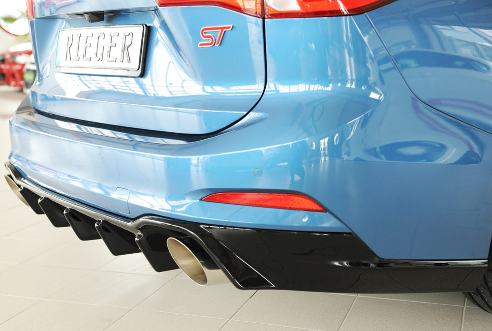 Rieger 00088242 Ford DEH Focus 4 Rear Diffuser for Sport Tailpipe Left & Right (Inc. Focus 4 ST) - Glossy Black