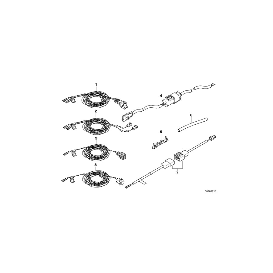 Genuine BMW 61129154124 E60 E64 E63 Rep. Cable For Its Head Airbag (Inc. 540i, 530d & 535d) | Duco Car Parts UK Car Parts