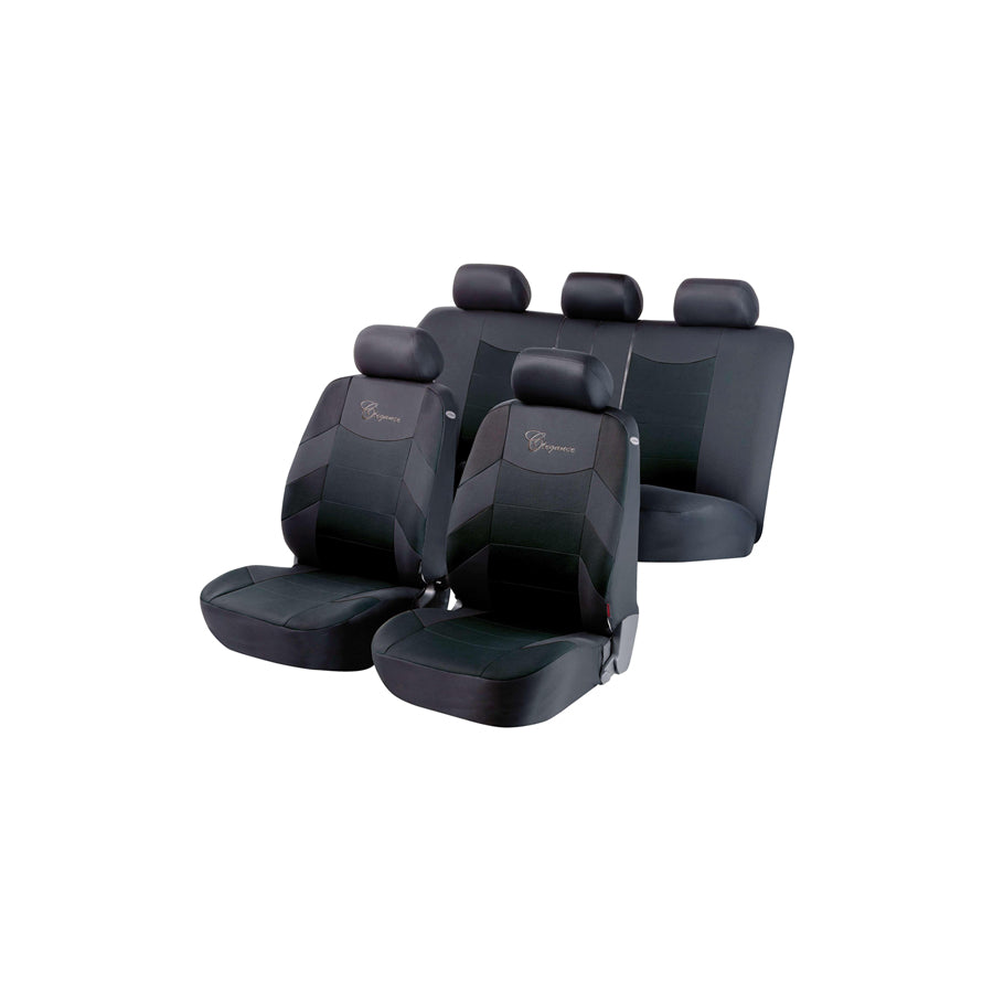 WALSER The Elegance 11776 Car seat cover Black, Patterned, Polyester, Front and Rear