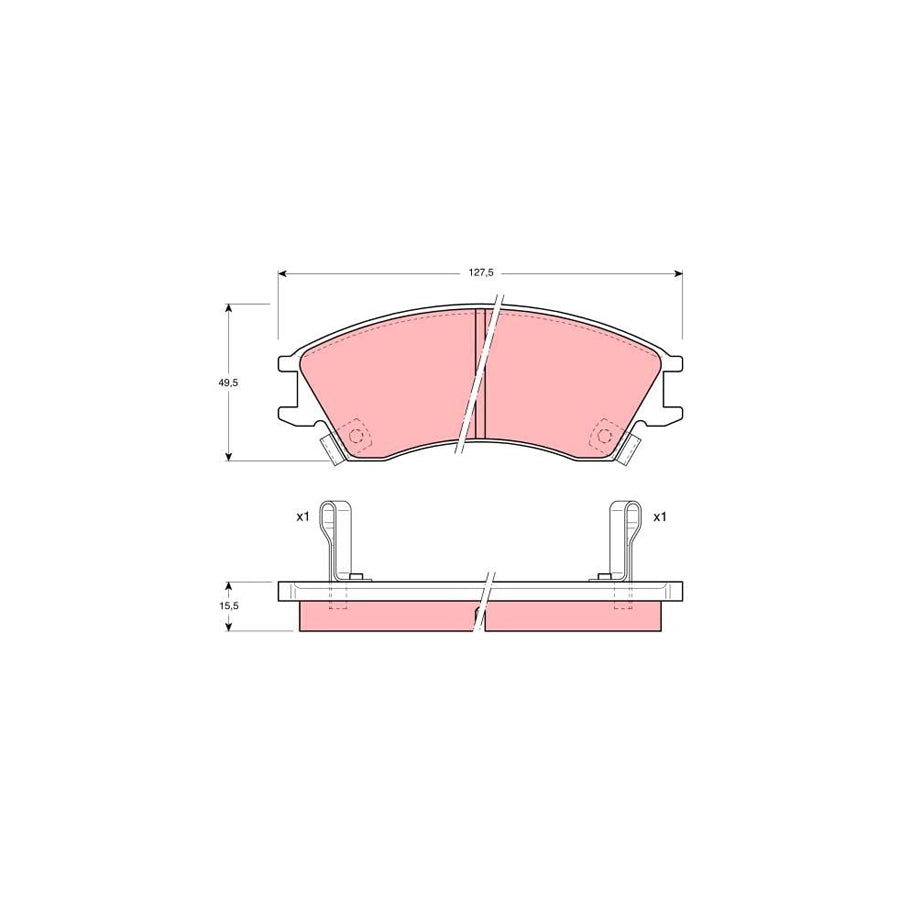 TRW Gdb992 Brake Pad Set For Subaru Justy I Kad With Acoustic Wear Warning
