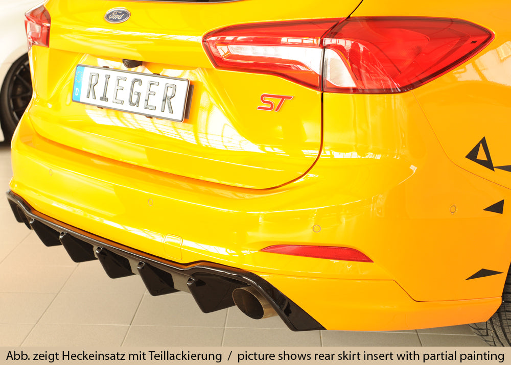 Rieger 00088241 Ford DEH Focus 4 ST Rear Diffuser for Original Tailpipe Left & RIght - Glossy Black
