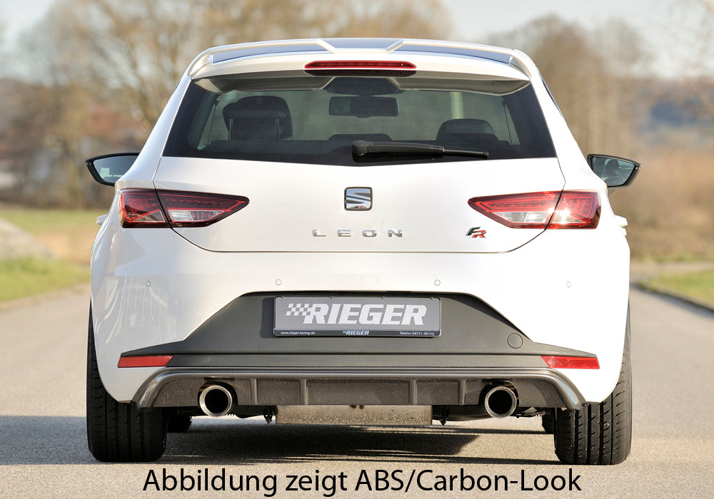 Rieger 00027001 SEAT 5F Leon FR Rear Diffuser for Sport Tailpipe Left & Right - Matte Black