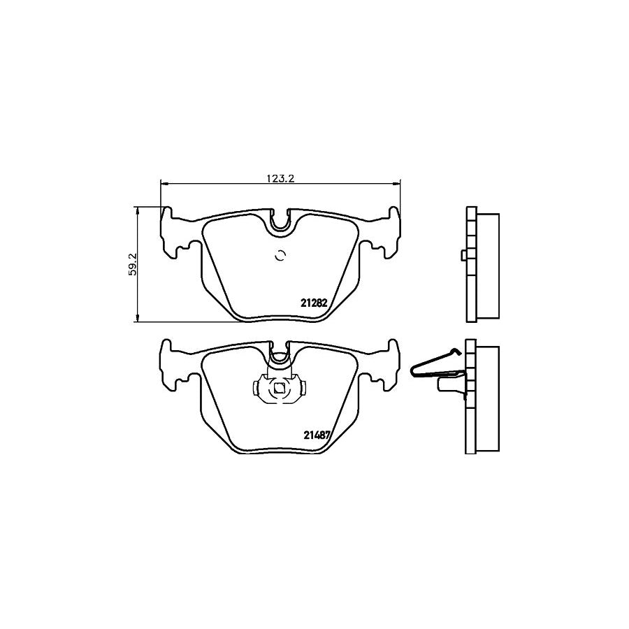 Hella 8DB 355 006 691 Brake Pad Set Prepared For Wear Indicator