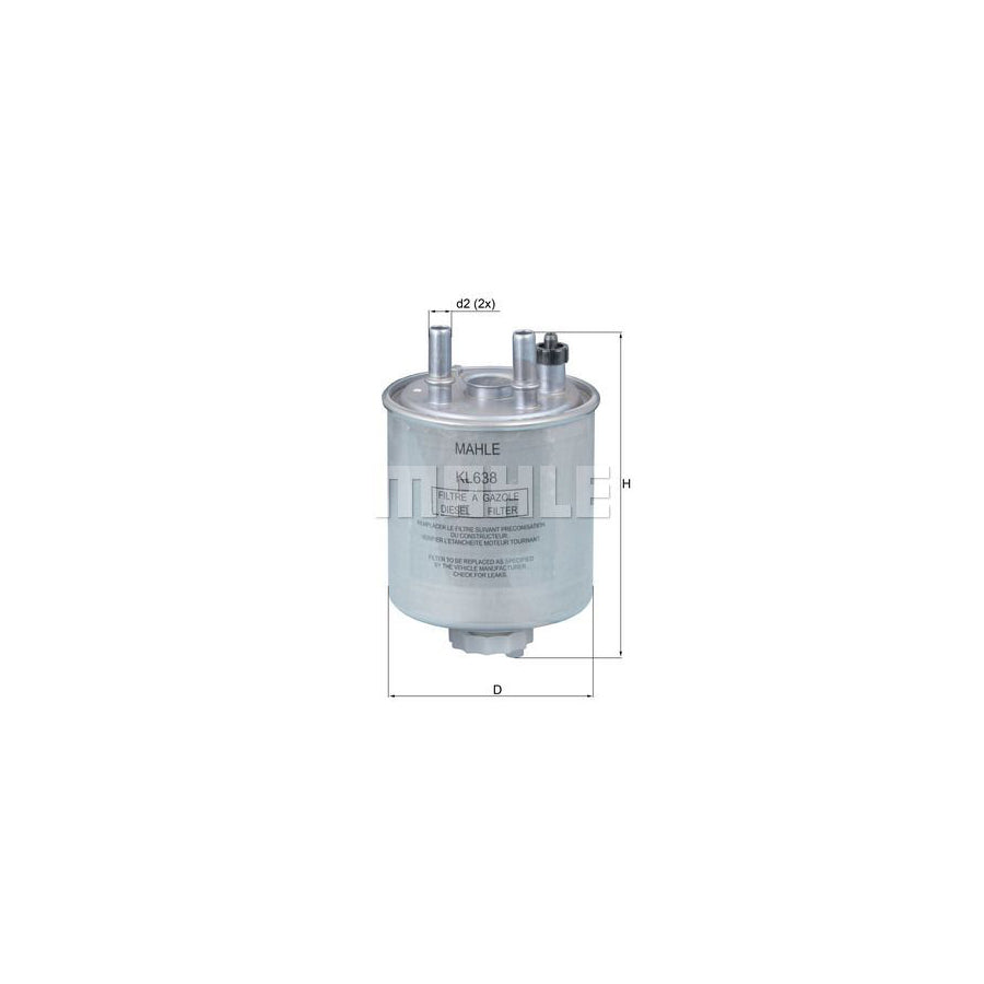 MAHLE ORIGINAL KL 638 Fuel filter In-Line Filter