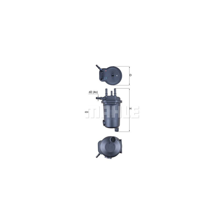 MAHLE ORIGINAL KL 632D Fuel filter In-Line Filter