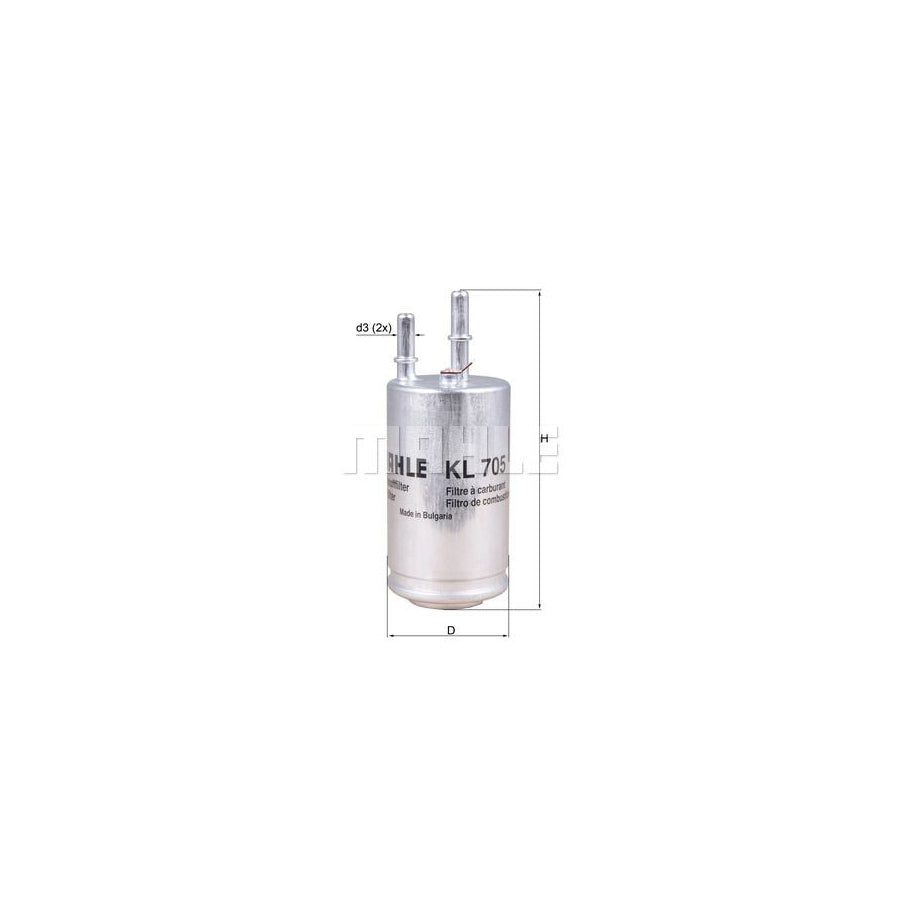 MAHLE ORIGINAL KL 705 Fuel filter In-Line Filter