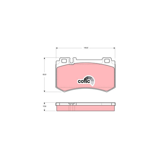 TRW Cotec Gdb1544 Brake Pad Set Prepared For Wear Indicator