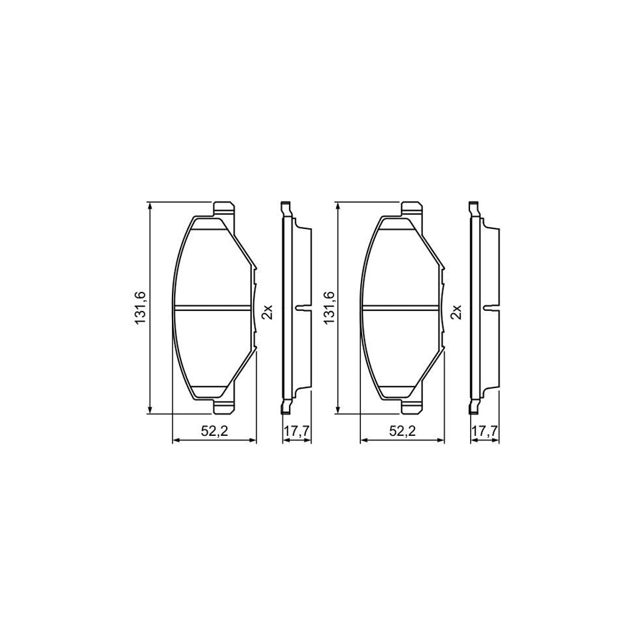 Bosch 0986495390 Brake Pad Set For Vw Polo V Saloon 602 604 612 614 With Anti Squeak Plate BP1756