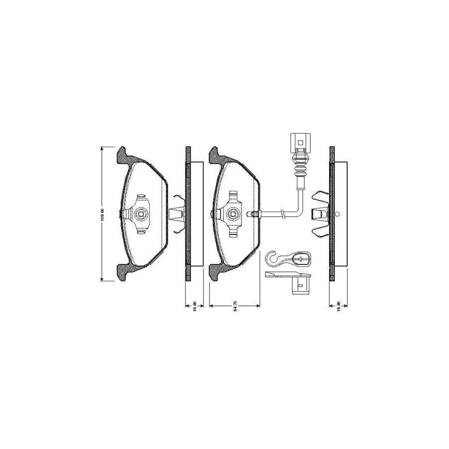 Bosch 0986Tb2756 Brake Pad Set Incl Wear Warning Contact With Accessories