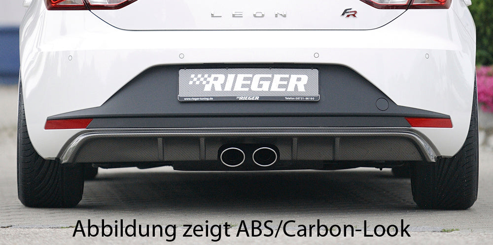 Rieger 00027009 SEAT 5F Leon FR Rear Diffuser for Twin Tailpipe Centre - Matte Black