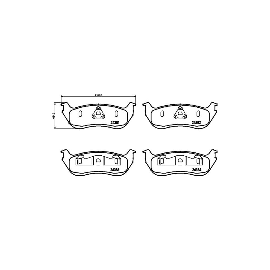 Hella 8DB 355 012 481 Brake Pad Set Not Prepared For Wear Indicator