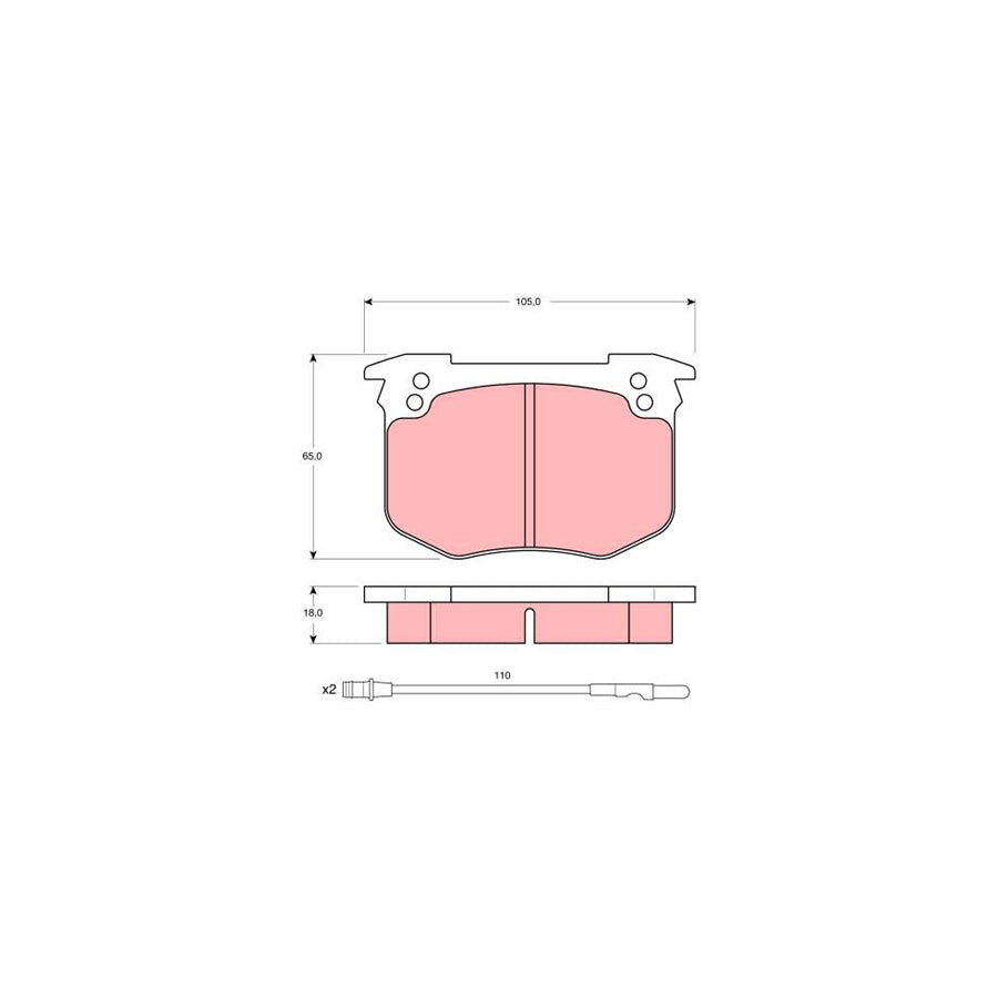 TRW Gdb280 Brake Pad Set Incl Wear Warning Contact
