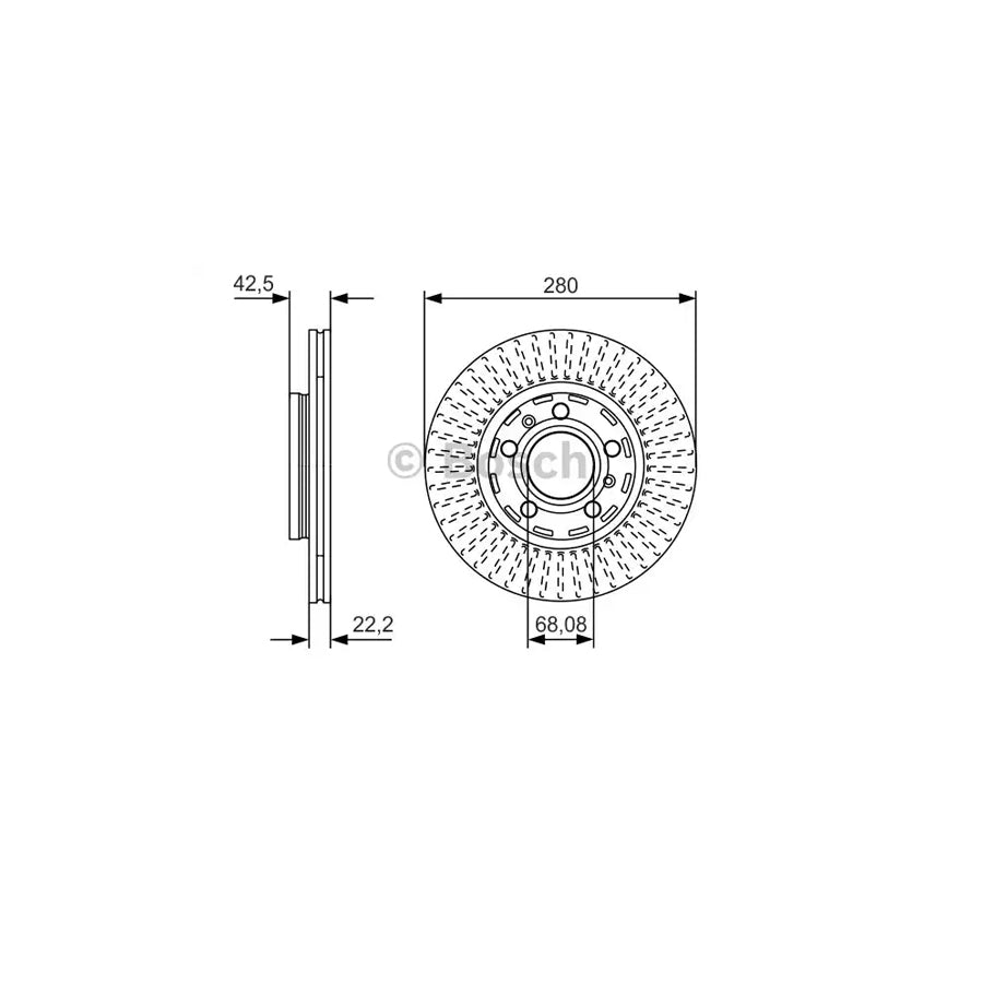 BOSCH 0 986 479 C89 Brake Disc Internally Vented Vented Coated High carbon