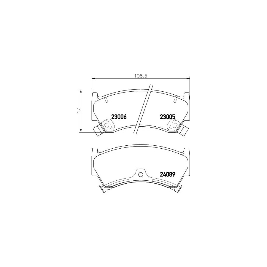 Hella 8DB 355 009 821 Brake Pad Set With Acoustic Wear Warning
