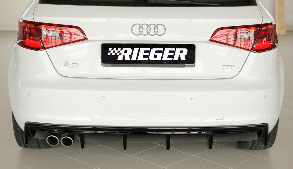 Rieger 00088100 Audi 8V A3 Rear Diffuser for Twin Tailpipe Left - Glossy Black
