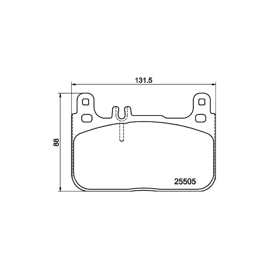 Hella 8DB 355 021 941 Brake Pad Set Suitable For Mercedes Benz S Class Saloon W222 V222 X222 Prepared For Wear Indicator